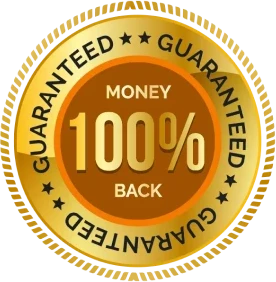 100% money back guaranteed seal